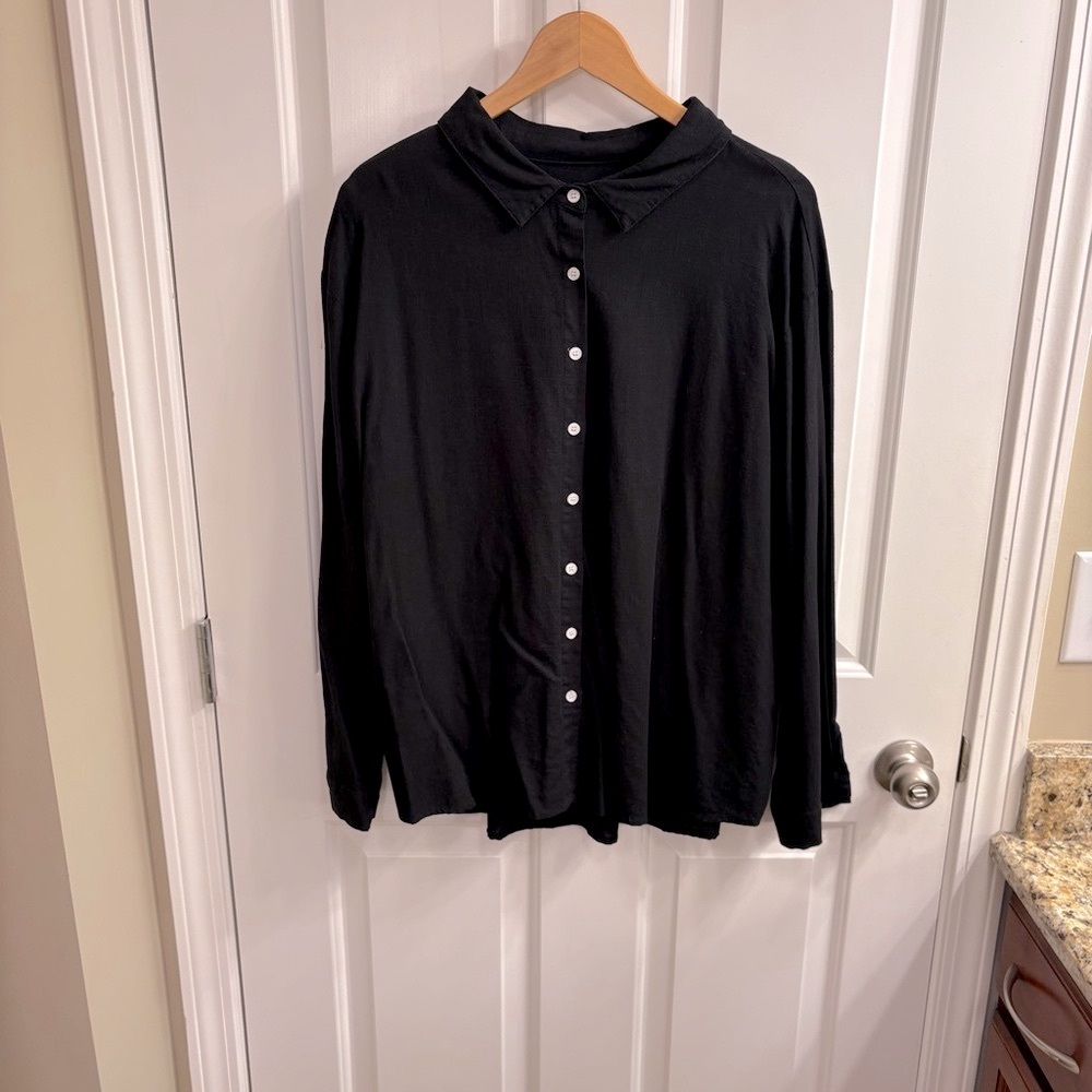 Amazon Black Button-Up Women's Top, XXL